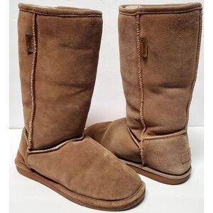 Bjorndal Zoe Boots Tan Suede Mid Calf Sheepskin Lined Leather Fall/Winter WOM 10